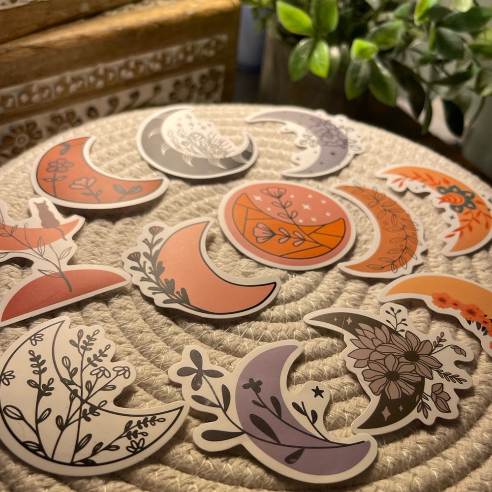 12 Premium Vinyl Waterproof Stickers -WILDFLOWER LUNA
